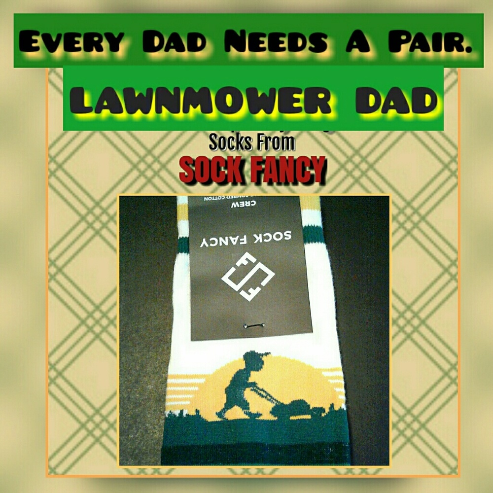 Lawnmower Dad SOCKS from "Sock Fancy" 7 pr for $15